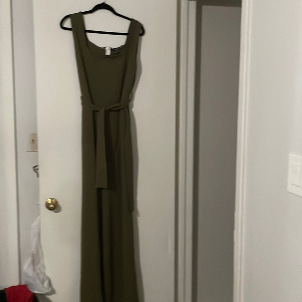 Boohoo olive jumpsuit